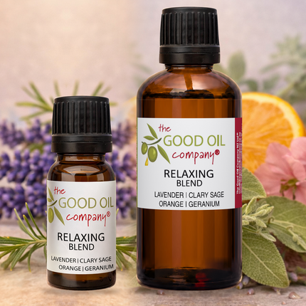 Relaxing Blend in 10 ml and 50 ml amber bottles